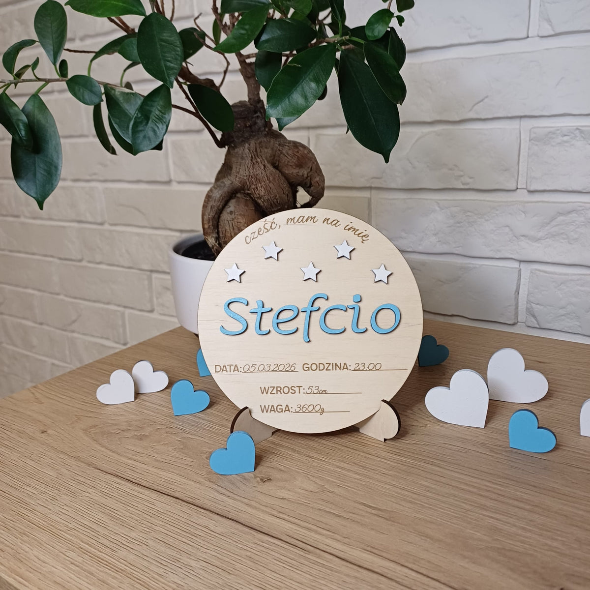 Metryczka personalizowana z imieniem dziecka